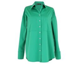 Рубашка oversize из хлопка. Зелёный