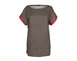 Топ с коротким рукавом из 100% вискозы. Красный горох.