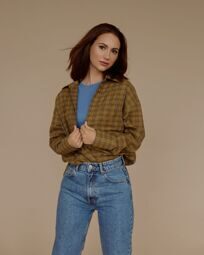 Клетчатая рубашка oversize. Карамель.